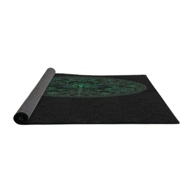 Tapis vert clair / noir Power Loom, Rond 8 pi