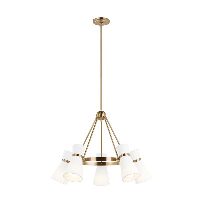 Lustre à 5 lumières Ayyaan, Nickel brossé, non