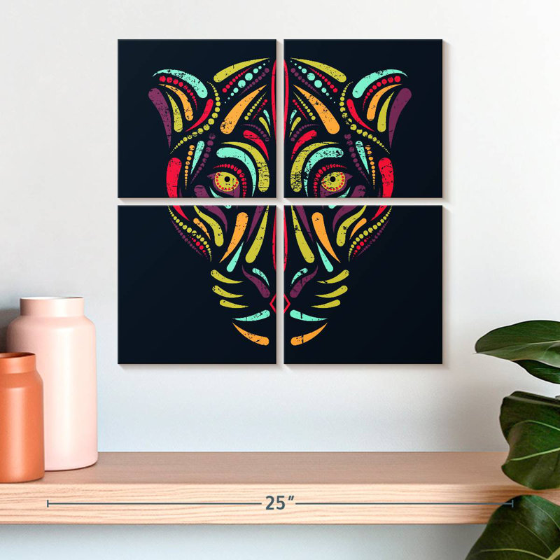 «Brampt Jaguar Face Abstract», H 18 po x l 18 po