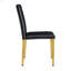 Deux chaises de salle à manger en polyuréthane noir, pieds en métal doré. Simple et polyvalent, confortable et accompagné. Des chaises de salle à manger exquises et polyvalentes offrent une nouvelle expérience confortable. (Ensemble de 2)