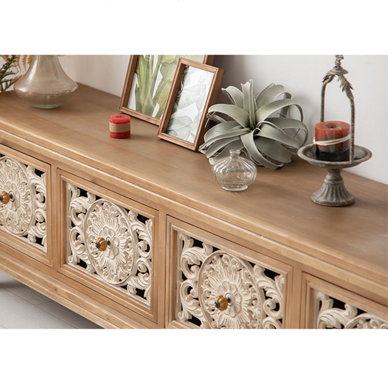 American style solid wood frame TV stand