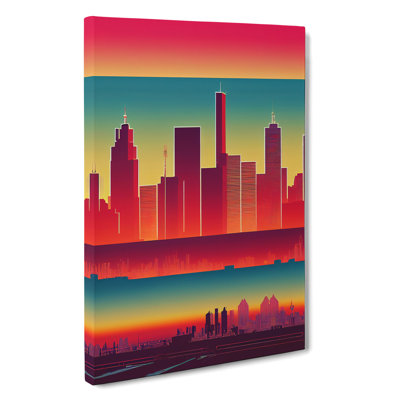 City Skyline Layers - Wrapped Canvas Print