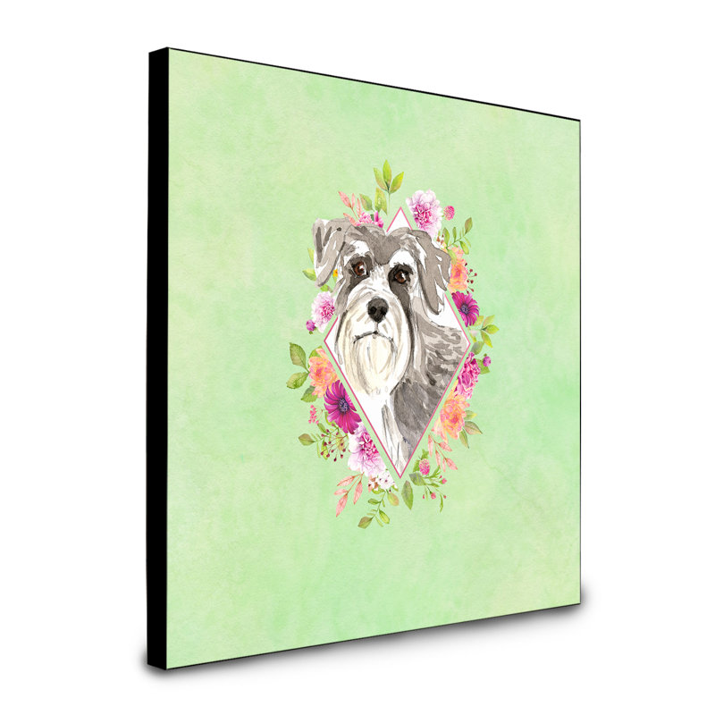 Panneau mural Dollman Flowers, Vert, Schnauzer 1