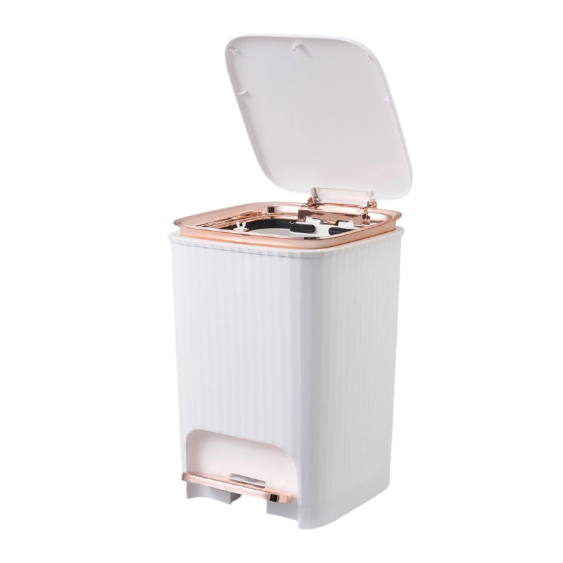 Plastic Step On Waste Bin, 28.8cm H x 23cm W x 22cm D