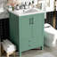 Rangement de salle de bain en céramique 24 po - Meuble-lavabo autoportant avec cuve à haute température de conception moderne pour des salles de bain hygiéniques