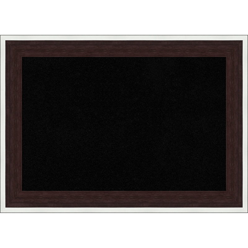 Maya espresso avec cadre argenté, tableau d'affichage en liège noir, tableau d'organisation, tableau d'affichage, Noir