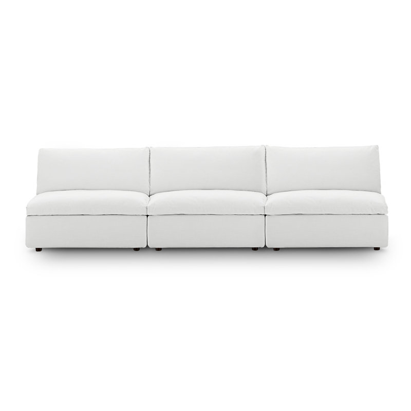 Canapé modulaire sans accoudoirs rembourré 3 pièces Commix, Polyester blanc