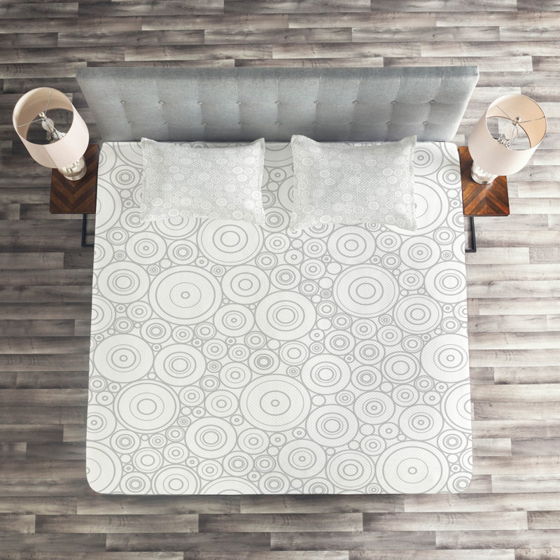 Modern & Contemporary Geometric Shapes Coverlet, King Bedspread + 2 Shams