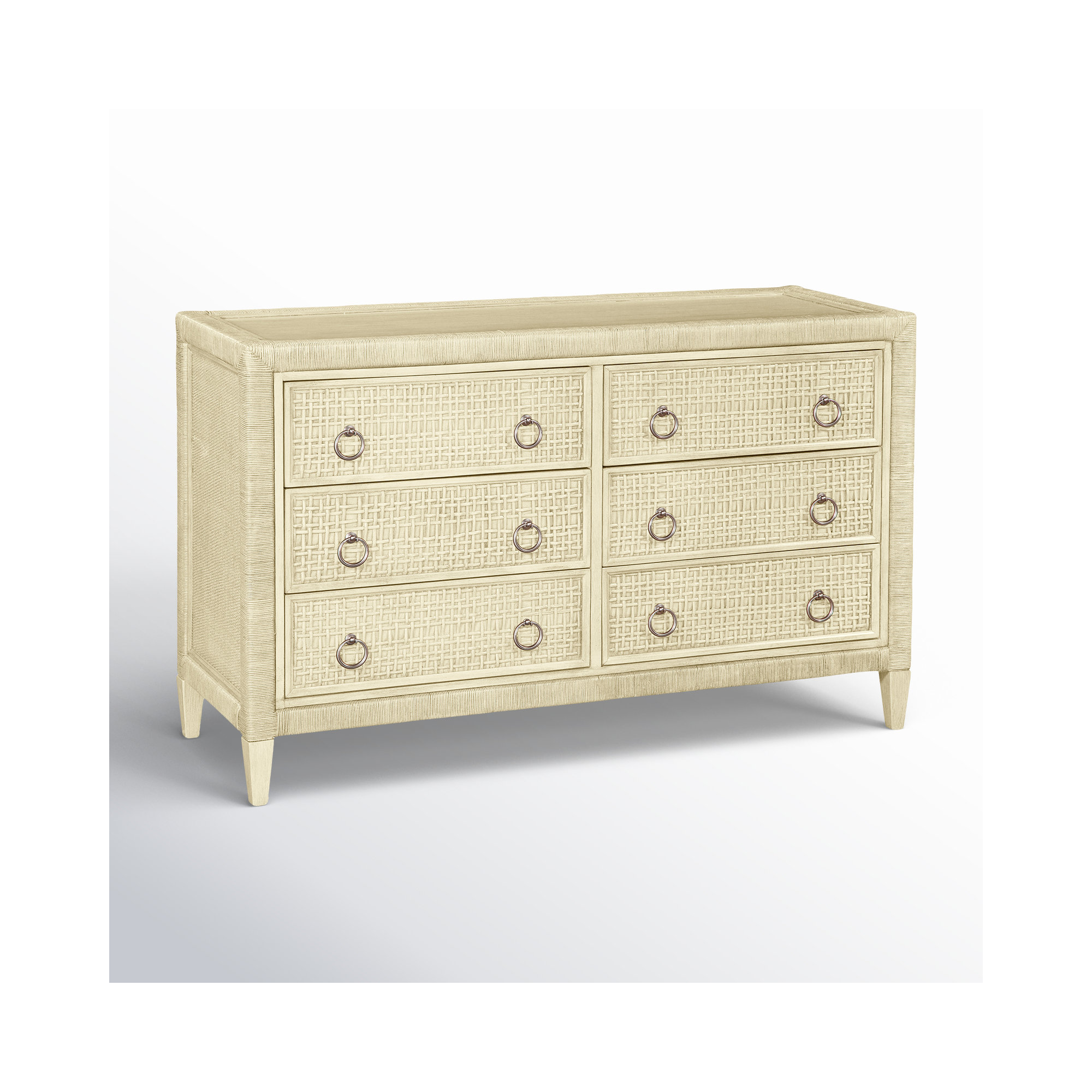 Monterey 6 Drawer 54'' W Dresser, Bisque, No, Satin Nickel