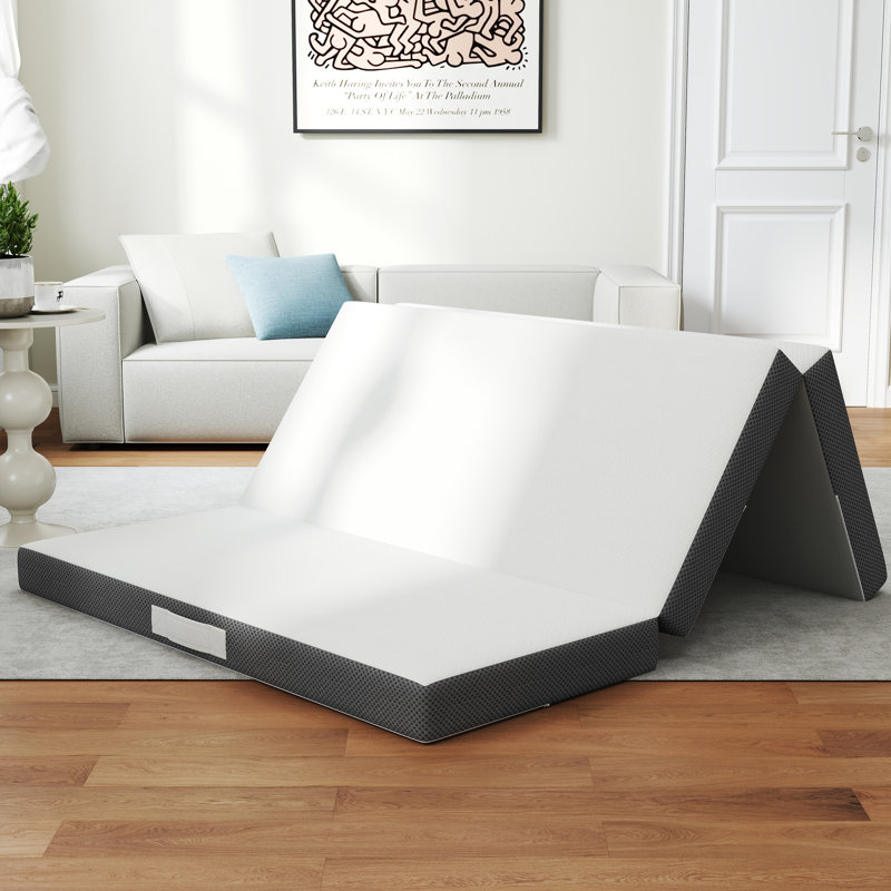 Matelas pliable en mousse à mémoire de forme pliable 4 po Tri-Fold, Lit double