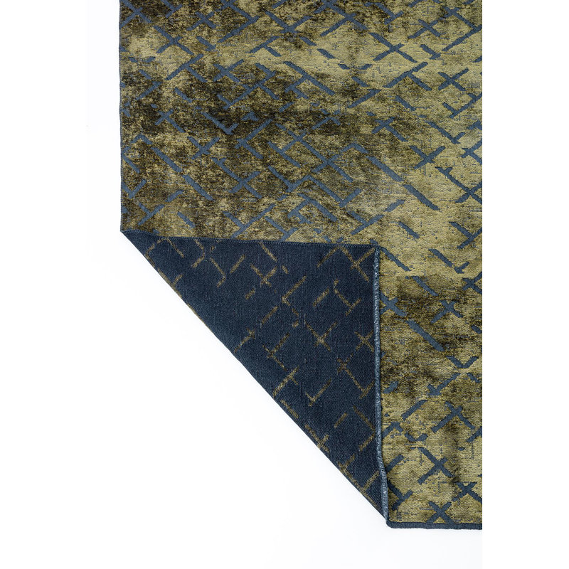 Rapture Abstract Area Rug in Green, Rectangle 9' x 12'