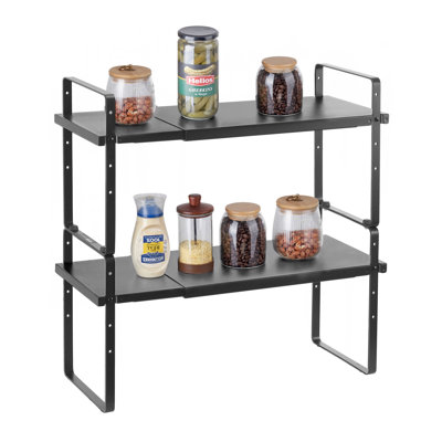 2 Tier Cabinet Organizer Shelf Counter Shelves Steel Kitchen Storage Spice Rack