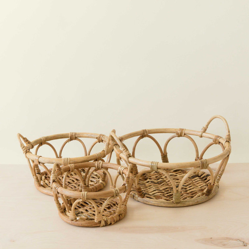 Rattan Fruit Basket, set of 3
