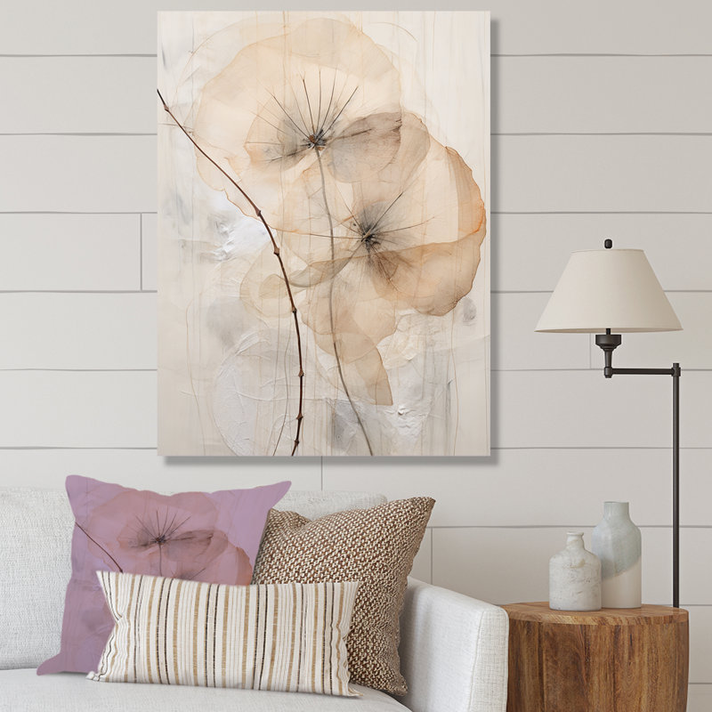 Luxueuse fleur du matin beige gloire II, Cadre photo noir, H 20 po x l 12 po