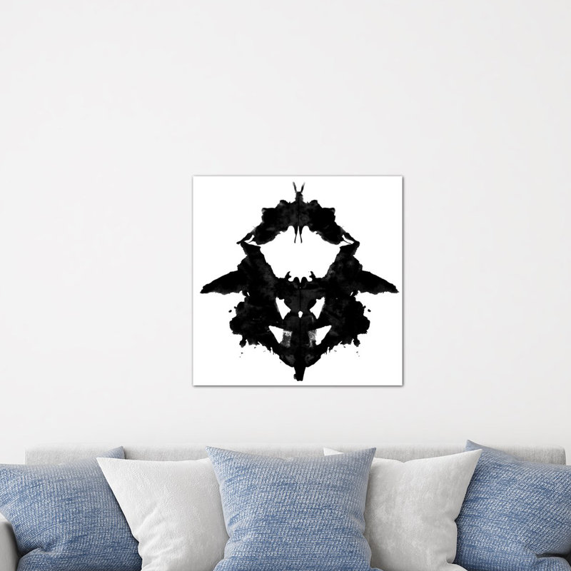 «Albree Modern Dancing Butterfly Inkblots», impression sur toile, H 18 po x l 18 po x P 1,5 po, Toile tendue, Pas de tapis