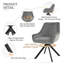 Gefjun 46cm H Swivel Dining Chairs, Modern Upholstered Armchairs for Dining Room Kitchen Living Room-308096683