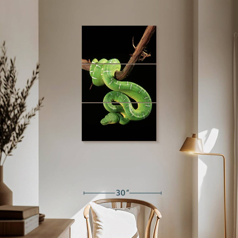 Brampt Hanging Emerald Tree Snake, 57" H x 36" W