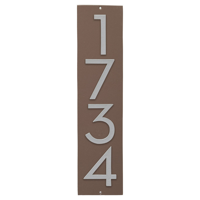 Plaque murale rectangulaire verticale flottante 6 po, Sable / argent, Oui