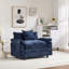 Fauteuils d'appoint surdimensionnés avec repose-pieds, salon moderne en chenille bleue