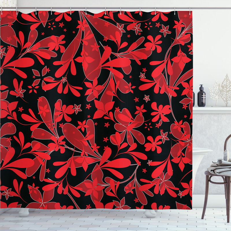 Abstract Shower Curtain with Hooks Included, 75" H x 69" W