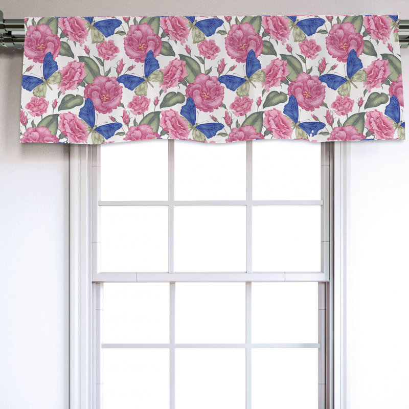Sateen Floral Ruffled Window Valance