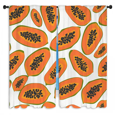 2 panneaux de rideaux de fenêtre Papaya