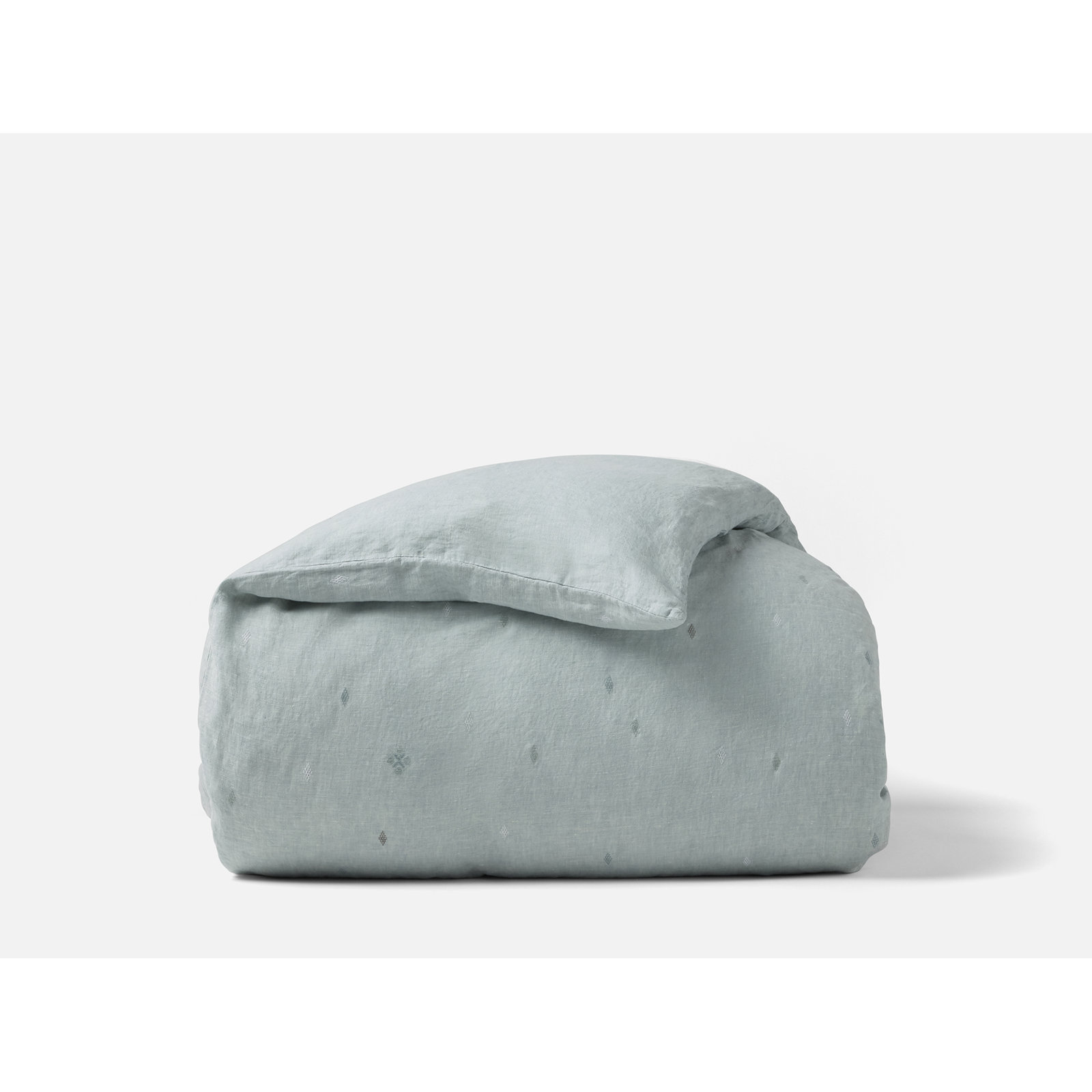 Cambria Linen Duvet Cover, Queen Duvet Cover, Pacific Blue Chambray w/ Multi