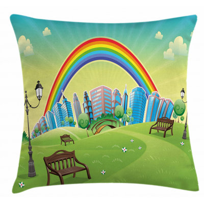 Kids Nursery Park Bench Hills Indoor  Outdoor 40 Throw Pillow Cover