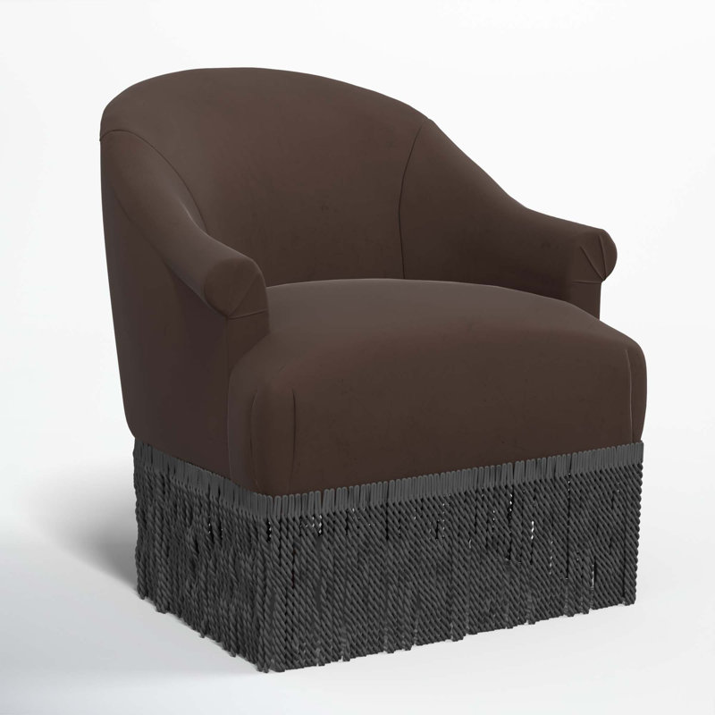 Fauteuil à oreilles Callie, Velours chocolat classique, Noir