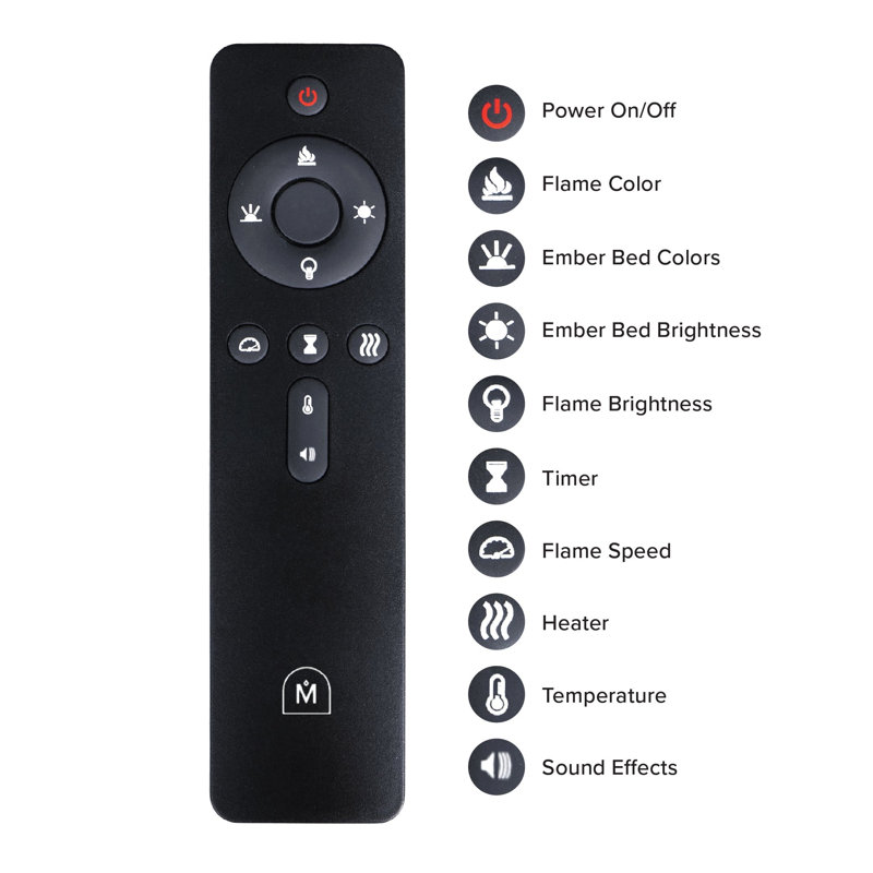 Vibrance Recessed or Wall Mounted Electric Fireplace Heater, Multi-Flame Colors, Voice Assistant Compatible, Logs & Crystals, Remote Control