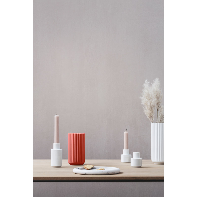 Lyngby Ceramic / Porcelain Table Vase, Red, 6.1" H x 3.3" W x 3.3" D