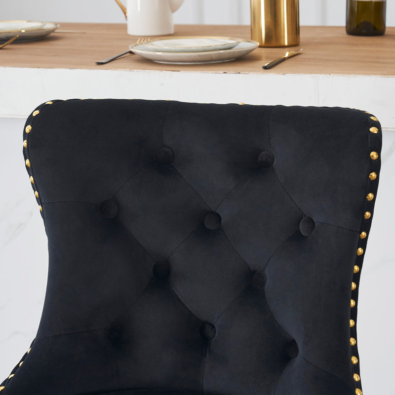 Tabouret de comptoir pivotant à hauteur réglable avec structure en métal, Gris foncé, Gold