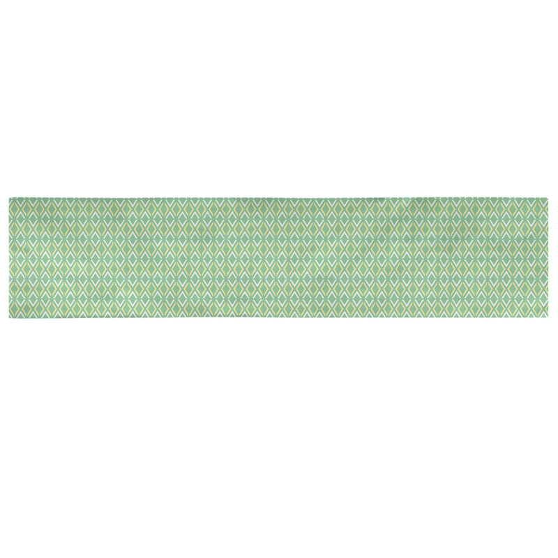 Chemin de table arrow diamants Avicia, 73,5 po x 17,5 po, Poly, Vert / Jaune