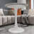 Marble-Top Round Side Table with Tapered Pedestal Base, Ideal for Living Room, Modern Minimalist Design-579726493-579726490