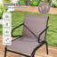  Ensemble de 4 chaises de patio avec accoudoirs en tissu respirant et cadre en métal brun