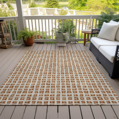 Machine Washable Indoor/Outdoor Chantille ACN727 GeometricRug