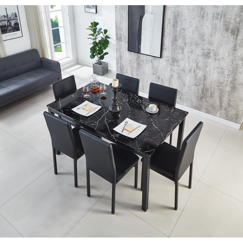 Calmo 6 - Person Dining Set, Black
