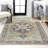 Maris Ornate Medallion Machine-Washable Green/Tan/Blue Rug-1257386710