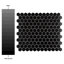 Metro 1" Hex Matte Black 10-1/4" x 11-7/8" Porcelain Mosaic Floor and Wall Tile