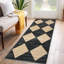 Tapis lavable à la machine à motif de treillis patiné pour le salon Tapis antidérapant moderne antidérapant-114106743