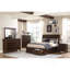 Lit plateforme King de style transitionnel classique avec 6 tiroirs, fini brun, meuble de chambre, lit de rangement 1 pièce, tête de lit traîneau