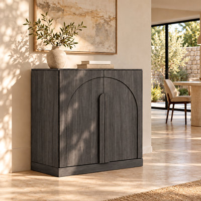 Sideboard Cabinet w/Wood Doors & Shelf, Ebony