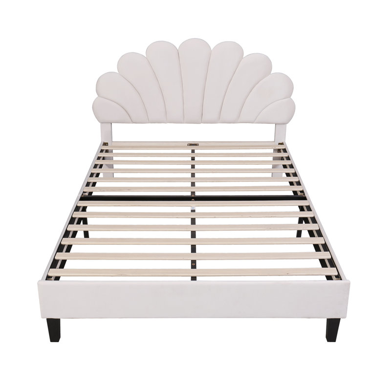 Penngrove Upholstered Bed, European Double (140 x 200cm), Beige