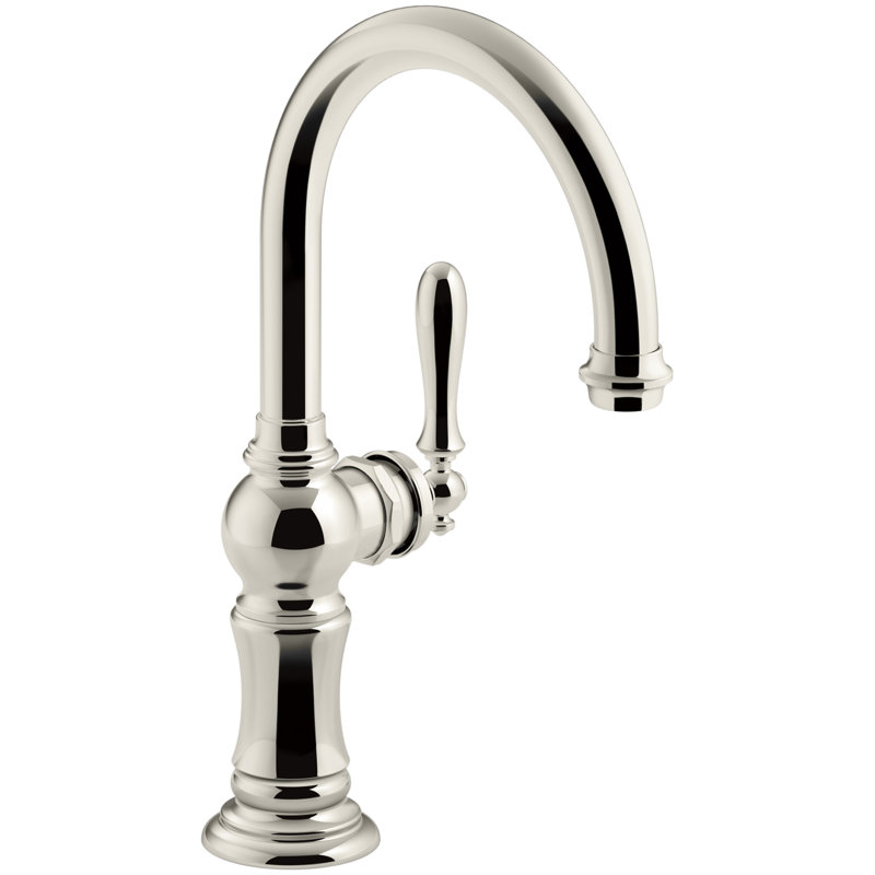 Artifacts® Single-Hole Bar Faucet with Supply Lines, Vibrant Polished Nickel