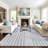 Veliz Machine Washable Geometric Performance Gray/Ivory Area Rug-330242979