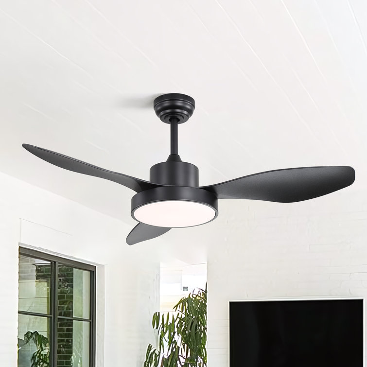 47" 3 ABS Blade Modern Classic Ceiling Fan Light With Three-Tone Lighting, Remote Control Adjustment, And Timing Function