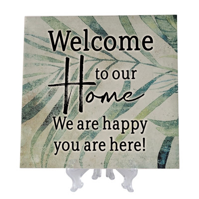 Plaque décorative Welcome To Our Home, We Are Happy