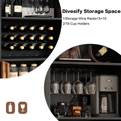 Armoire bar 71 po Farmhouse