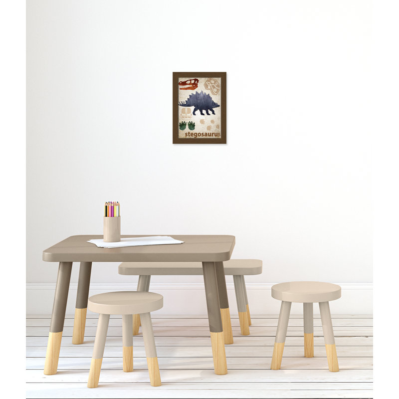 Décalcomanie murale Dinosaures-02 ', H 16 po x l 12 po x P 0,625 po, Encadré plat noyer
