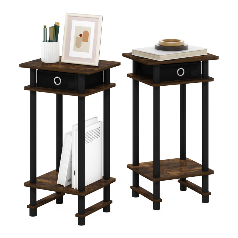 Asid End Table Set with Storage, Amber Pine